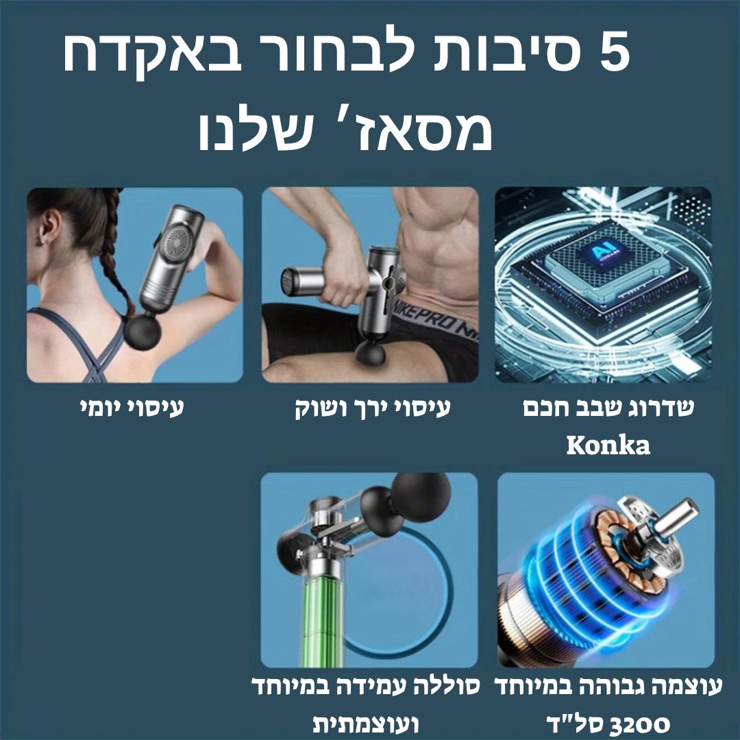 אקדח עיסוי מקצועי מבית CHASEY PRO